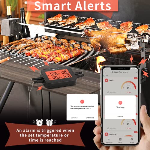 Digital Bluetooth Thermometer with 4 Probes, Instant-Read Thermometer for Cheese Making