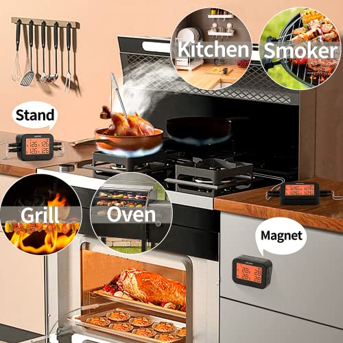 Digital Bluetooth Thermometer with 4 Probes, Instant-Read Thermometer for Cheese Making