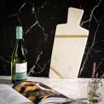 Handcrafted Marble & Brass Cheese Board