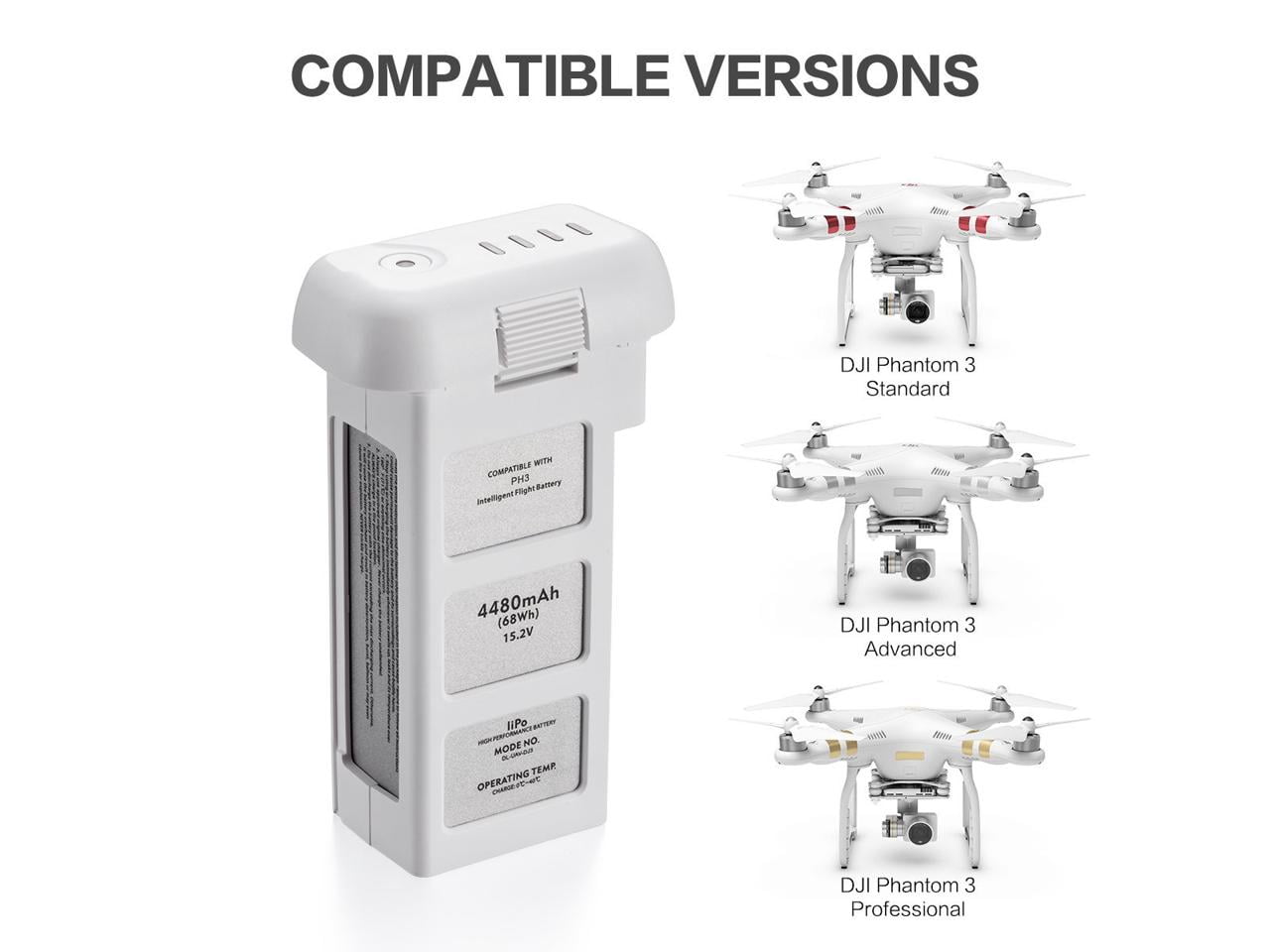 DJI Phantom 3: 2-Pack Lipo Battery Replacement