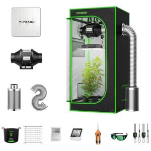 2x2ft Hydroponic Grow Tent Kit with LED Light