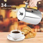 Secura 34-Ounce Stainless Steel French Press Coffee Maker