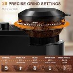 KIRAINAFLY Electric Burr Coffee Grinder - 28 Settings