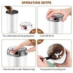 Electric Coffee and Spice Grinder with Spoon (White)