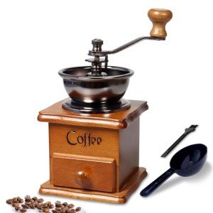 Vintage Mini Wooden Manual Coffee Grinder Mill