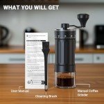 Portable Mini Manual Coffee Grinder with 40 Settings