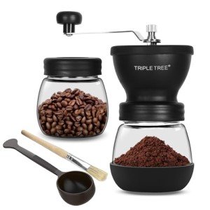Manual Coffee Grinder with Ceramic Burrs and Jars