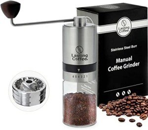 Manual Stainless Steel Coffee Grinder with Adjustable Settings