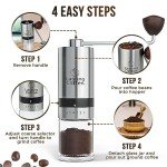 Manual Stainless Steel Coffee Grinder with Adjustable Settings
