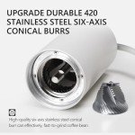 Timemore Chestnut C3 Manual Coffee Grinder, White