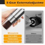Wasunrm Hand Coffee Grinder with Adjustable Settings