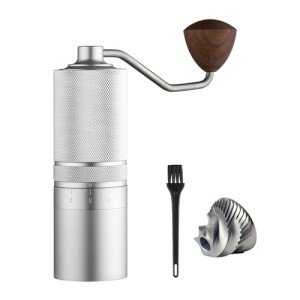 Manual Coffee Grinder with Adjustable Thickness - Silver
