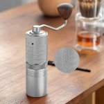 Manual Coffee Grinder with Adjustable Thickness - Silver