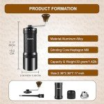 NewlukPro M7 Portable Manual Coffee Bean Grinder