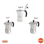 Imusa 6-Cup Stovetop Espresso Maker, Silver