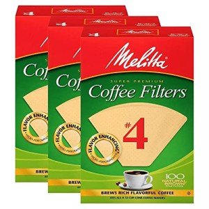 Melitta Natural Brown Cone Coffee Filters #4, 300 Count
