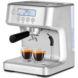 CASABREWS Espresso Machine with Milk Frother & LCD Display
