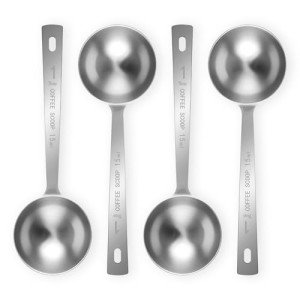 Flezoo 4-Piece Stainless Steel Coffee Scoop Set