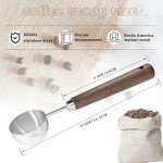 Stainless Steel Coffee Measuring Scoop with Wooden Handle