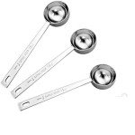 Stainless Steel Coffee Scoop Set of 3 Tablespoons
