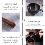 Vintage Stainless Steel Coffee Scoop with Wooden Handle