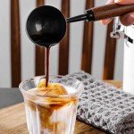 Vintage Stainless Steel Coffee Scoop with Wooden Handle