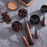 Vintage Stainless Steel Coffee Scoop with Wooden Handle