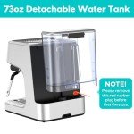 CASABREWS Espresso Machine with Milk Frother & LCD Display