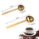 Gold Stainless Steel Coffee Scoop Set - 2 Pack