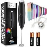 Zulay Kitchen Handheld Milk Frother - Black