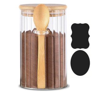 Large Airtight Glass Coffee Storage Jar with Spoon