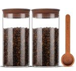 Airtight Coffee Canisters with Scoop - Set of 2