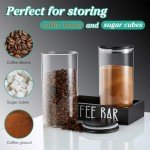 Airtight Glass Coffee Canister Set with Bamboo Lids