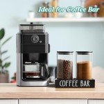 Airtight Glass Coffee Canister Set with Bamboo Lids