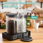 Airtight Glass Coffee Canister Set with Bamboo Lids