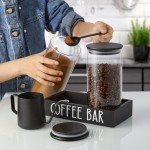Airtight Glass Coffee Canister Set with Bamboo Lids