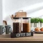 Airtight Glass Coffee Canister Set with Bamboo Lids