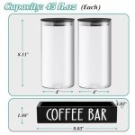 Airtight Glass Coffee Canister Set with Bamboo Lids
