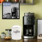 AuldHome Enamel White Coffee Canister for Kitchen