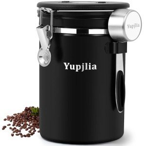 Yupjlia Airtight Stainless Steel Coffee Canister 22OZ