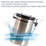Airtight Stainless Steel Coffee Canister with Scoop