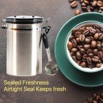 Airtight Stainless Steel Coffee Canister with Scoop