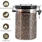 Airtight Stainless Steel Coffee Canister with Scoop