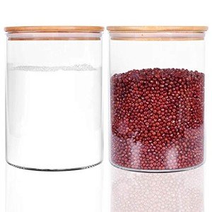 Large Glass Storage Jars with Airtight Bamboo Lids