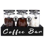 Liengoron 3-Pack Glass Coffee Bean Storage Containers