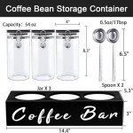 Liengoron 3-Pack Glass Coffee Bean Storage Containers