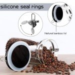 Liengoron 3-Pack Glass Coffee Bean Storage Containers