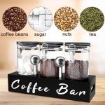 Liengoron 3-Pack Glass Coffee Bean Storage Containers