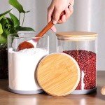 Large Glass Storage Jars with Airtight Bamboo Lids