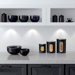 Mixpresso 3-Piece Black Airtight Kitchen Canister Set